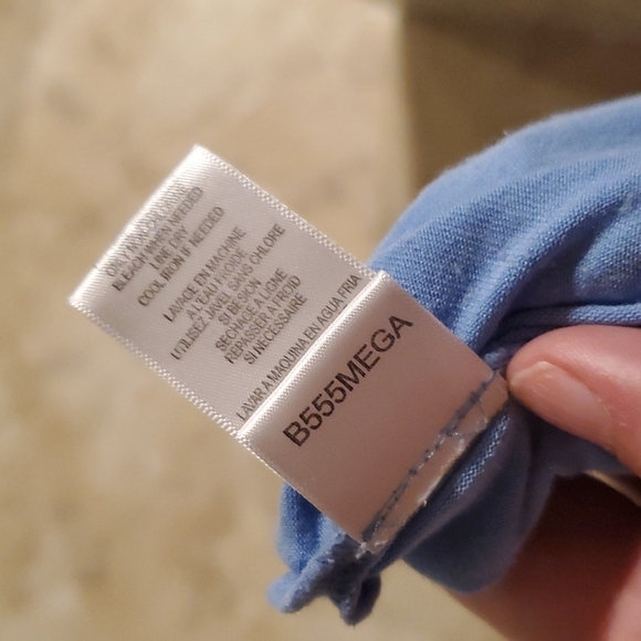 BCBGMaxAzria sz S blue top with cascade like neckline - Picture 7 of 8